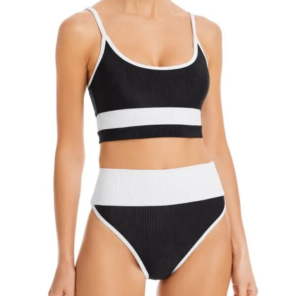 NWT!!! Beach Riot Emmy Bottom - L - Black/White